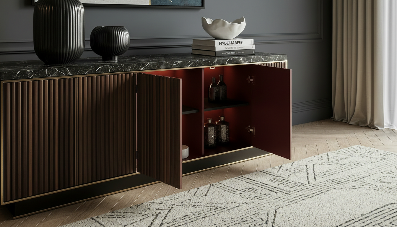 Ebony Makasar bespoke sideboard – luxury furniture design – Chris Cimer – UK, Poland, Europe